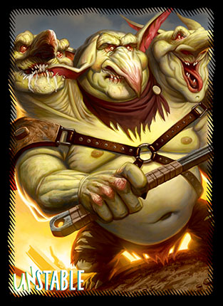 プレイヤーズカードスリーブ『アンステイブル』《三頭ゴブリン》MTGS-023