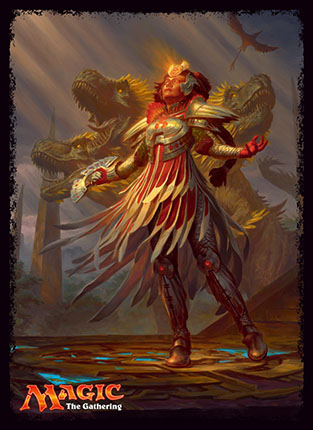 プレイヤーズカードスリーブ『イクサランの相克』《光輝の勇者、ファートリ》MTGS-026